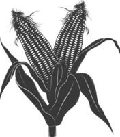 Silhouette corn black color only full vector