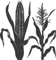 Silhouette corn black color only full vector