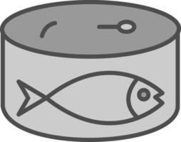 Sardines Line Filled Greyscale Icon Design vector