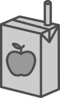 Juice Box Line Filled Greyscale Icon Design vector