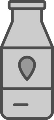Milk Bottle Line Filled Greyscale Icon Design