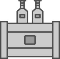 cerveza caja línea lleno escala de grises icono diseño vector