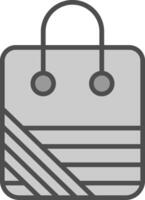 Shopping Bag Line Filled Greyscale Icon Design vector