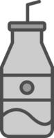 Soda Bottle Line Filled Greyscale Icon Design vector