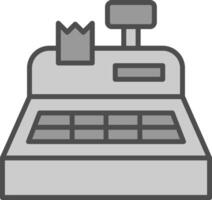 Cash Register Line Filled Greyscale Icon Design vector