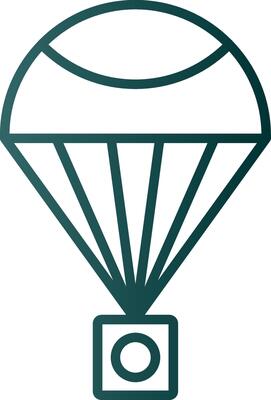 Parachute Line Gradient Icon