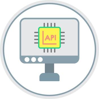Api Interface Flat Circle Icon vector