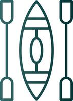 Canoe Line Gradient Icon vector