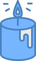 Candle Line Filled Blue Icon vector