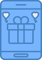Message Line Filled Blue Icon vector