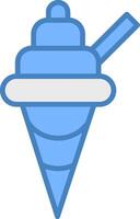 Ice Cream Line Filled Blue Icon vector