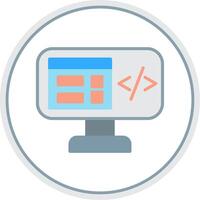 Program Coding Flat Circle Icon vector