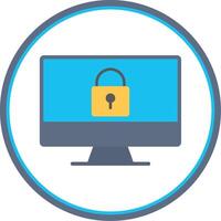 Access Control Flat Circle Icon vector