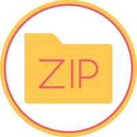 Zip Files Flat Circle Icon vector