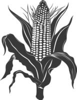 Silhouette corn black color only full vector