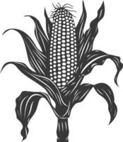 Silhouette corn black color only full vector