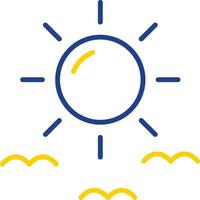 Sun Line Two Colour Icon Design vector