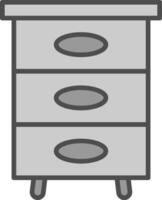 Filling Cabinet Line Filled Greyscale Icon Design vector