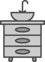 Sink Line Filled Greyscale Icon Design vector