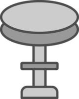 Stool Line Filled Greyscale Icon Design vector
