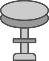 Stool Line Filled Greyscale Icon Design vector