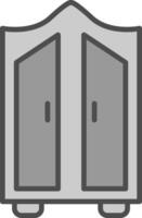 Wardrobe Line Filled Greyscale Icon Design vector