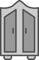 Wardrobe Line Filled Greyscale Icon Design vector