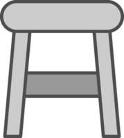 Stool Line Filled Greyscale Icon Design vector