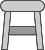 Stool Line Filled Greyscale Icon Design vector