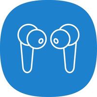 Earbuds Line Curve Icon Design vector