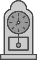 abuelo reloj línea lleno escala de grises icono diseño vector