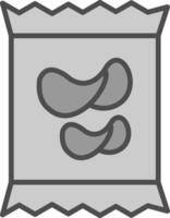 Crisps Line Filled Greyscale Icon Design vector