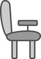 Desk Chair Line Filled Greyscale Icon Design vector