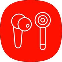 Earbud Line Curve Icon Design vector