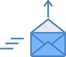 Mail Line Filled Blue Icon vector