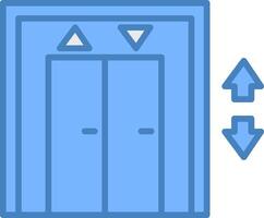 Elevator Line Filled Blue Icon vector