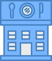 Restaurant Line Filled Blue Icon vector