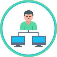 Server Client Flat Circle Icon vector
