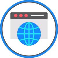 Web Browser Flat Circle Icon vector