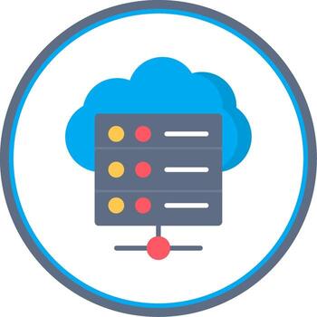 Cloud Database Flat Circle Icon vector