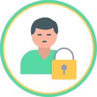 Authorization Manager Flat Circle Icon vector