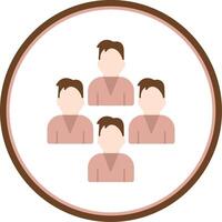 Team Flat Circle Flat Circle Icon vector