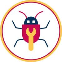 Bug Fixing Flat Circle Icon vector