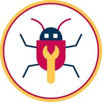 Bug Fixing Flat Circle Icon vector