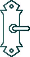 Door Handle Line Gradient Icon vector
