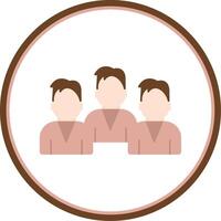 Group Team Flat Circle Icon vector