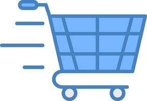 Cart Line Filled Blue Icon vector