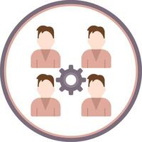 Pro grupo equipo plano circulo icono vector