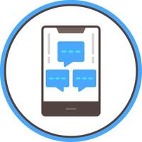 Mobile Chat Info Flat Circle Icon vector