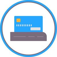 Credit Card Pay Flat Circle Icon vector